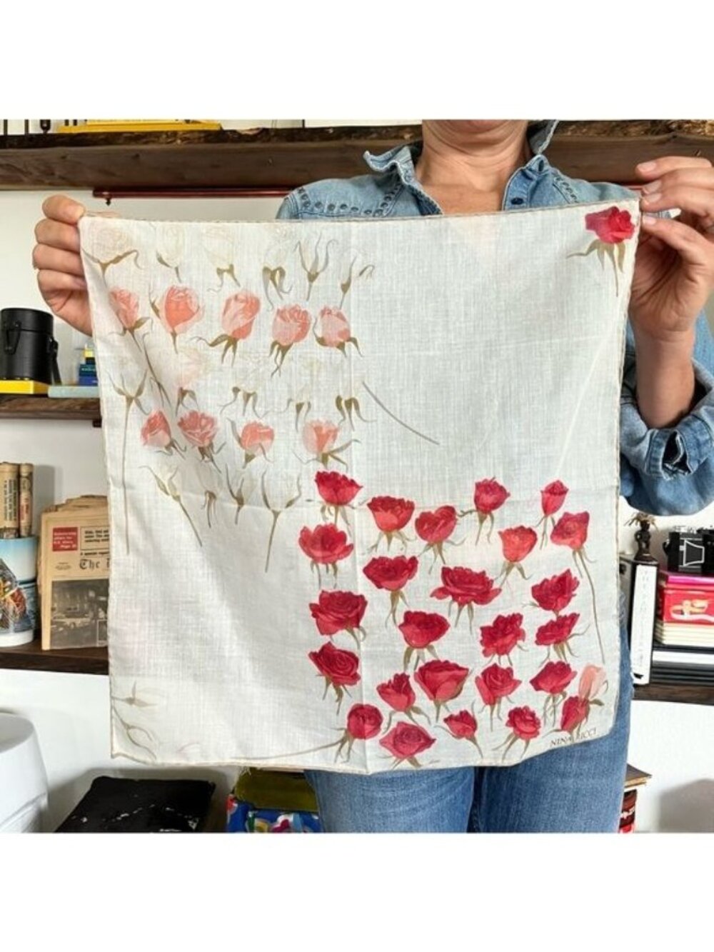 VTG Nina Ricci Rose Scarf